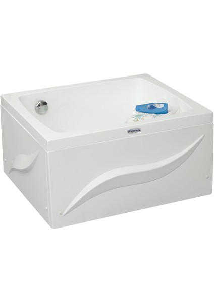 Weston Oturmalı Mini Dikdörtgen Küvet 90x80, H43 (Gövde + Metal Ayak + Ön Panel)