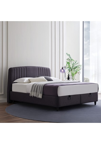 Bedding Canto Baza, Silver Başlık Tek Kişilik 2'li Set - Antrasit