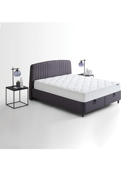 Bedding Silver Therapy Yatak, Canto Baza, Silver Başlık Çift Kişilik 3'lü Set - Antrasit modelleri