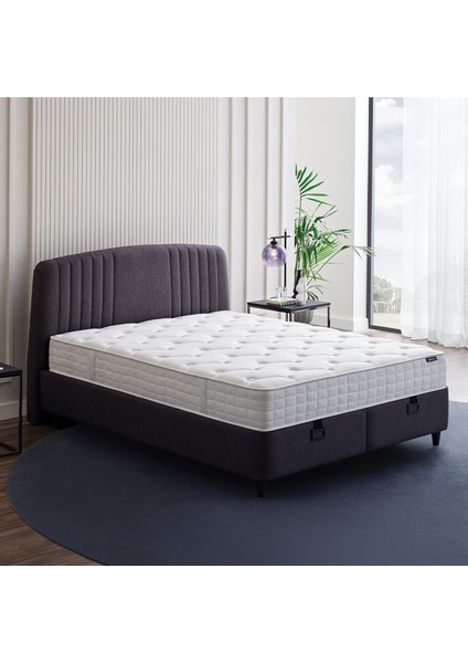 Bedding Silver Therapy Yatak, Canto Baza, Silver Başlık Çift Kişilik 3'lü Set - Antrasit