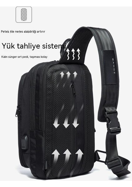 Casual Outdoor Omuz Çantası USB (Yurt Dışından)