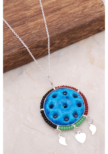 Süryani Nazar Boncuğu Dokuz Gözlü Gümüş Kolye 3674