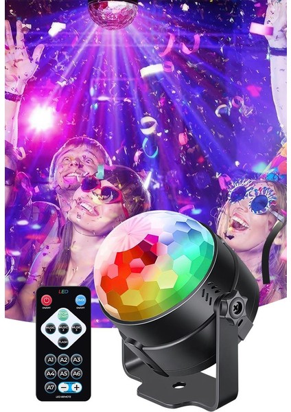 Oynar Başlıklı Kumandalı Rgb Disko Topu