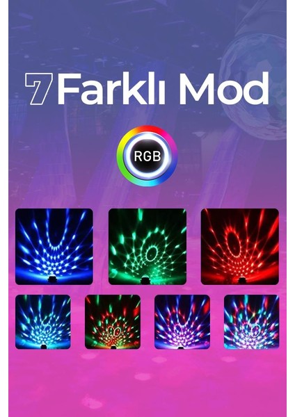 Oynar Başlıklı Kumandalı Rgb Disko Topu