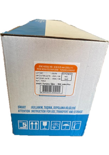 Steril Turuncu İğne Ucu 0,50X25Mm (25Gx1") 500 Adet