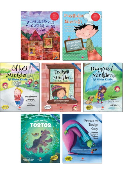 – Duygularıyla Arkadaş Olan Çocuk + Duygular Mutfağı + Öfkeli Minikler + Endişeli Minikler + Duygusal Minikler Için Iyi Hisler Kitabı + Tostos + Prenses ve Fasulye - 7 Kitap Apa Onaylı