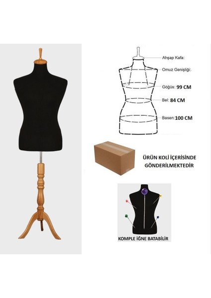 Iğne Batabilen Erkek Terzi Mankeni