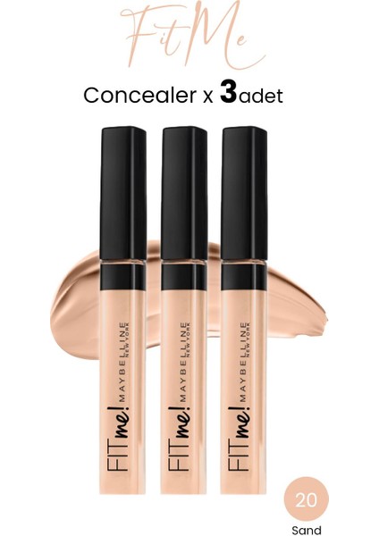 Fit Me Concealer 20 Sand x 3 Adet