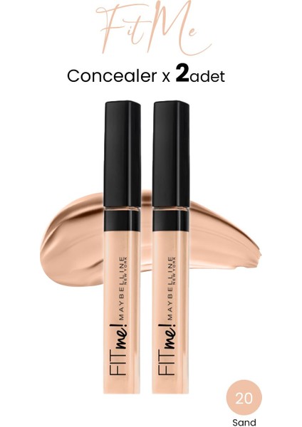 Fit Me Concealer 20 Sand x 2 Adet