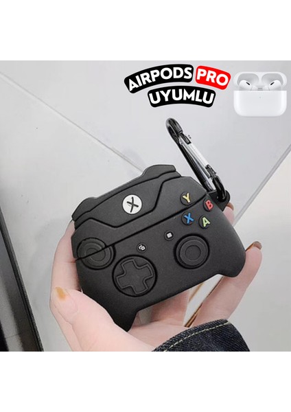 Airpods Pro Uyumlu Xbox Oyun Konsolu Figürlü Kopçalı Silikon Kulaklık Kılıfı