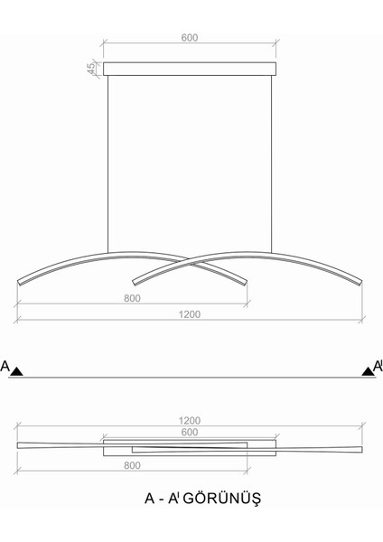 LED Avize Sarkıt Double Bow