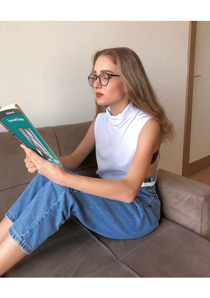 Beyaz Balıkçı Yaka Crop Bluz fiyatları