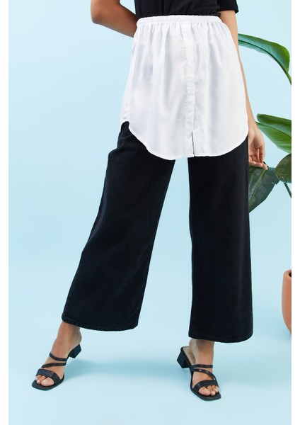 Viskon Gömlek Etek - Kırık Beyaz