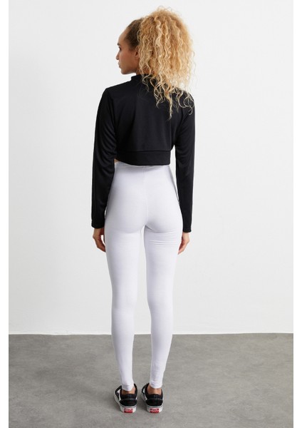 Beyaz Yüksek Bel Tayt Toparlayıcı Termal Koruyucu Spor Tayt Yoga Taytı Esnek modelleri