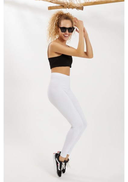 Beyaz Yüksek Bel Tayt Toparlayıcı Termal Koruyucu Spor Tayt Yoga Taytı Esnek fırsatları