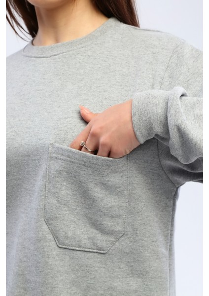 Çamdalı Iş Elbiseleri - Bisiklet Yaka Gri 20/10 Iki Iplik Kışlık Iş Sweatshirt M indirimleri