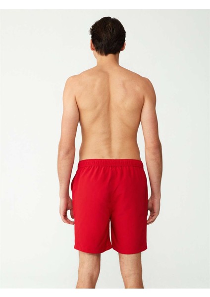 Erkek Kırmızı Uzun Deniz Şortu modelleri