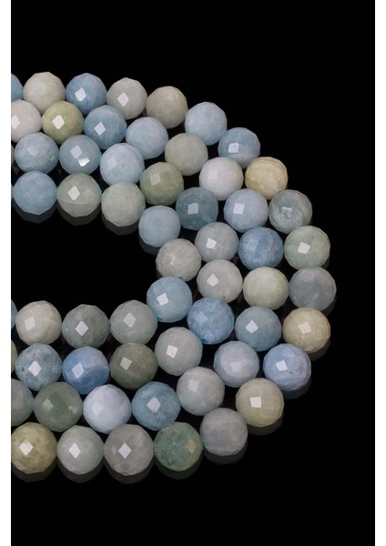 10 mm Faset Akuamarin Taşı Dizi