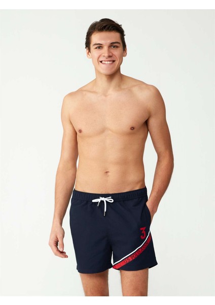 Erkek Lacivert Orta Boy Deniz Şortu