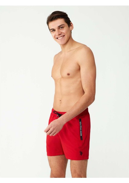 Erkek Kırmızı Orta Boy Deniz Şortu