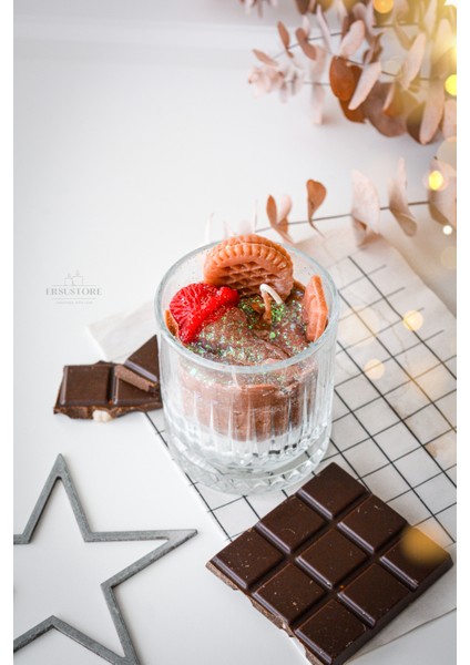 Eliysia Cam Bardak Cupe Kek Soya Wax Kokulu Mum modelleri