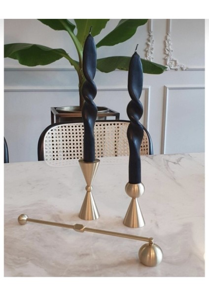 Dekoratif Mum Seti Burgulu Tasarım ve Rahatlatıcı Koku ile 2 Adet