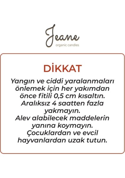 Jeane Home Decor Jeane Candles Hindistan Cevizi Gerçek Organik Kokulu Mum Hediyelik Sevgililer Günü Aromaterapi