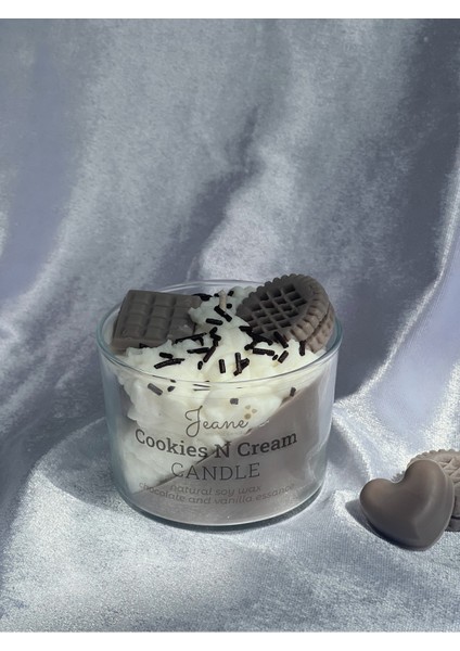 Cookie Kurabiye Cream Krem Vanilya Çikolata Aromaterapi Kokulu Mum
