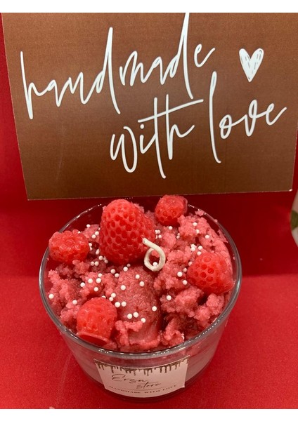 El Yapımı Candles Strawberry Cupcake Çilekli Mum Aromaterapi Kokulu Cam fiyatları