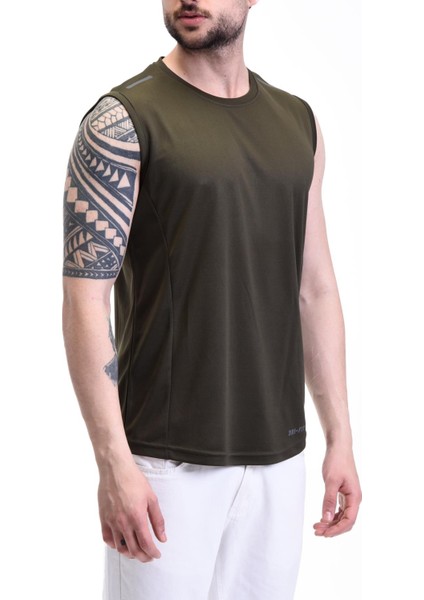 Erkek Nem Emici Hızlı Kuruma Atletik Teknik Performans Sporcu Sıfır Kol T-Shirt Gym 108 modelleri
