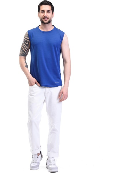 Erkek Nem Emici Hızlı Kuruma Atletik Teknik Performans Sporcu Sıfır Kol T-Shirt Gym 108
