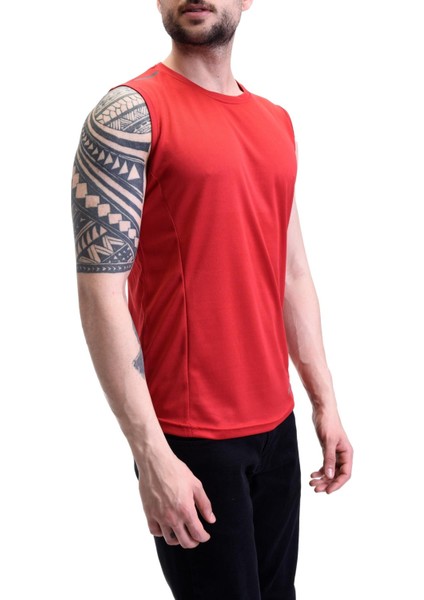 Erkek Nem Emici Hızlı Kuruma Atletik Teknik Performans Sporcu Sıfır Kol T-Shirt Gym 108 modelleri