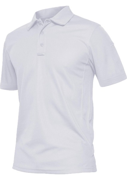 Erkek Taktik Polo Yaka Gömlek Hızlı Kuruma Nem Emici Performans Pique Jersey Golf T-Shirt
