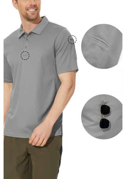 Erkek Taktik Polo Yaka Gömlek Hızlı Kuruma Nem Emici Performans Pique Jersey Golf T-Shirt fiyatları