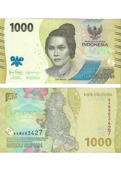 Endonezya 1000 Rupiah Yabancı Kağıt Para Çil (Unc) Koleksiyon Para