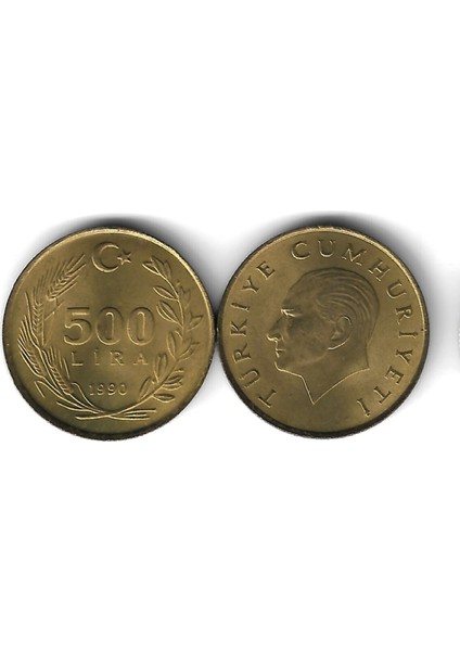 1990 Yılı Pirinç Tedavül 500 Lira Çil