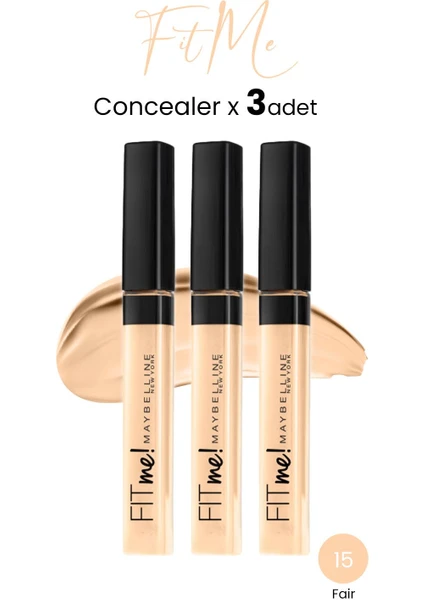 Maybelline New York Fit Me Concealer 15 Fair x 3 Adet