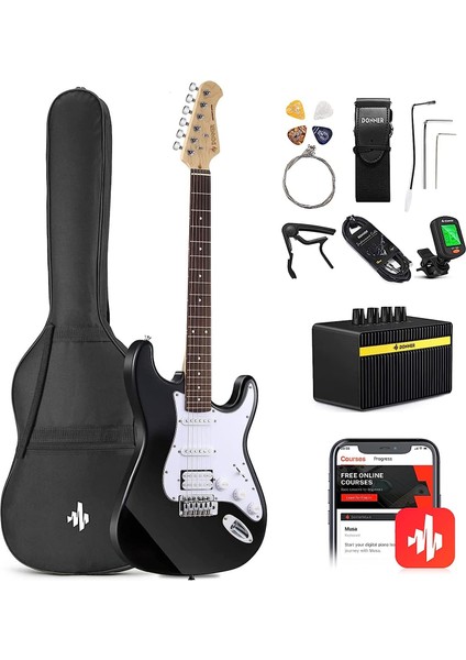 DST-100B Elektro Gitar Seti (Siyah)