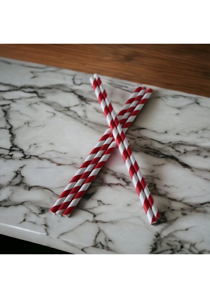 Kırmızı Beyaz Sargılı Kağıt Pipet 100 Adet fiyatları