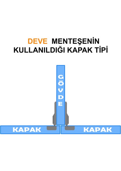 Samet Mobilya Menteşesi Dolap Kapak Tas Menteşe 4 Adet Deve Tip