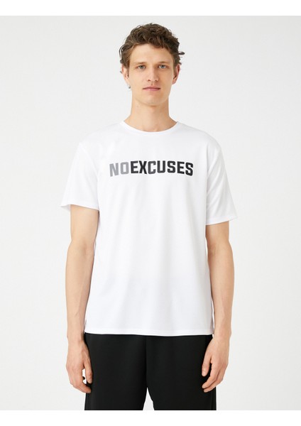 Spor Tişört Slogan Baskılı Bisiklet Yaka Kısa Kollu modelleri