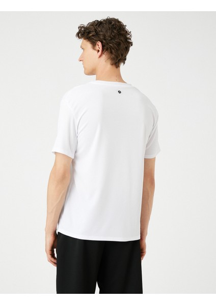 Spor Tişört Slogan Baskılı Bisiklet Yaka Kısa Kollu fırsatları