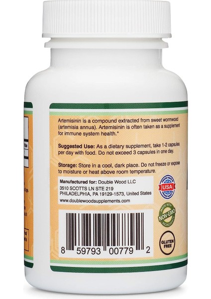 Artemisinin From Sweet Worm Wood Leaf 120 Kapsül Abd'den