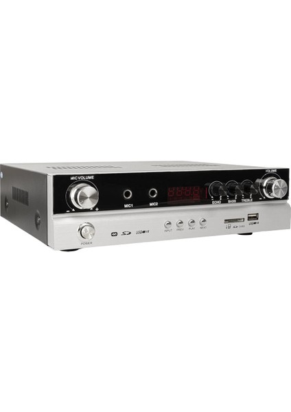 Magıcvoıce MV-22561 2X50 Watt Usb/sd/bt/uk Bluetoothlu Stereo 2 Mikrofon Girişli Trafosuz Anfi