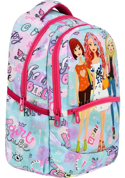 Ilkokul Girl Desenli Kız Çocuk Ilkokul Çantası + Beslenme Çantası