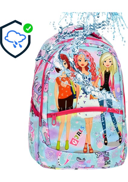 Ilkokul Girl Desenli Kız Çocuk Ilkokul Çantası + Beslenme Çantası