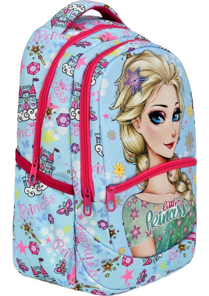 Ilkokul Frozen Desenli Kız Çocuk Ilkokul Çantası + Beslenme Çantası