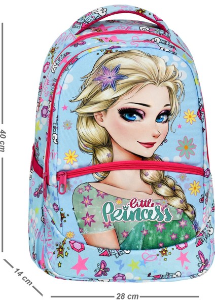 Ilkokul Frozen Desenli Kız Çocuk Ilkokul Çantası + Beslenme Çantası