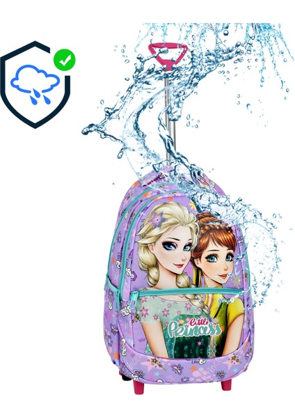 Çekçekli Frozen Desenli Ilkokul Çantası + Beslenme Çantası