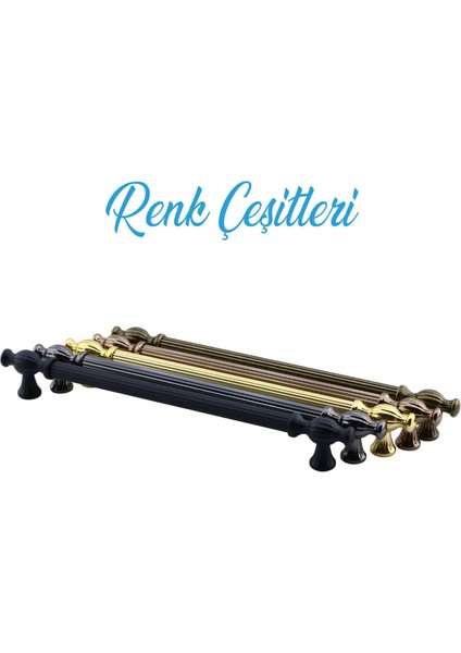 Kesir Mobilya Mutfak Dolabı Çekmece Dolap Kapak Kulpu Kulbu Siyah 224 mm Metal Kulp